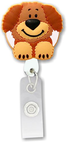 3D Rubber Retractable Badge Holder- Dog