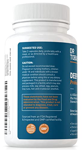 Dr. Tobias Deep Immune Probiotics & Prebiotics For Women & Men – 4.4 Billion Cfus, Helps Support Digestive Health, Gut Immune Function & Absorption – 2 Daily, 60 Capsules (30 Day Supply) #TOP7