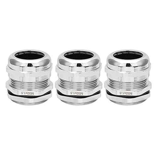 Aexit 3PCS NPT1/2 Electrical Boxes, Conduit & Fittings Metal Waterproof Connector Fastener Locknut Stuffing Cable Gland Cable Range 15-22mm Thread Conduit Fittings Length 9mm