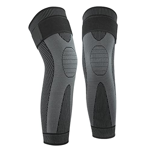 Rodillera deportiva 2 unidades para mujer y hombre, antideslizante, transpirable, para baloncesto, voleibol, correr, senderismo (Largo) Cover