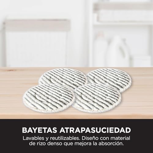 Shark Mopa de Vapor automática con Steam Blaster, 2 almohadillas giratorias y 3 ajustes de vapor, desinfecta, elimina manchas y suciedad, para cualquier tipo de suelos duros, blanco y gris, S8201EU - imagen 8