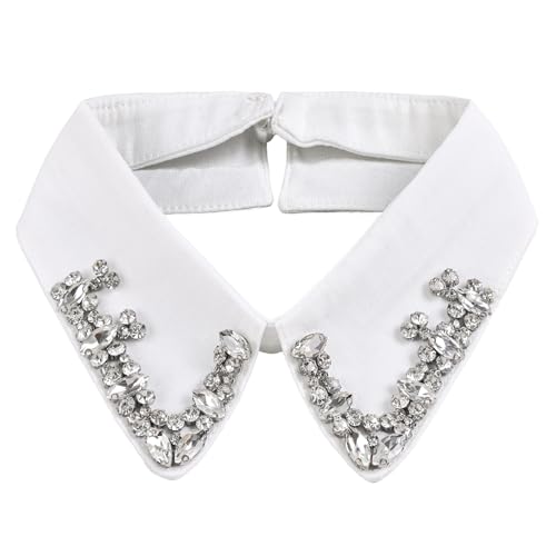 Daieeparty Detachable Fake Collar,Rhinestone Fake Collar for Women's Shirts,Sweaters, Jackets,Tops