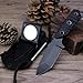 TIANYUE-FONG Neck Knife with Sheath, 5.4-Inch Necklace Knife Tanto Full-tang EDC Fixed Blade Knife, G10 Handle with Fire Starter Compass for Camping Hunting Survival Tactical