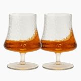 Bec's Designs Premium Brandy Snifter Glasses, 2pc 8oz Heavy-Base Lowballs