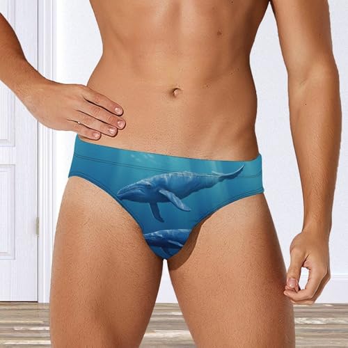 Blue Whale Mens Swim Briefs Quick Dry Swim Trunk Bikini Underwear Swimsuit4