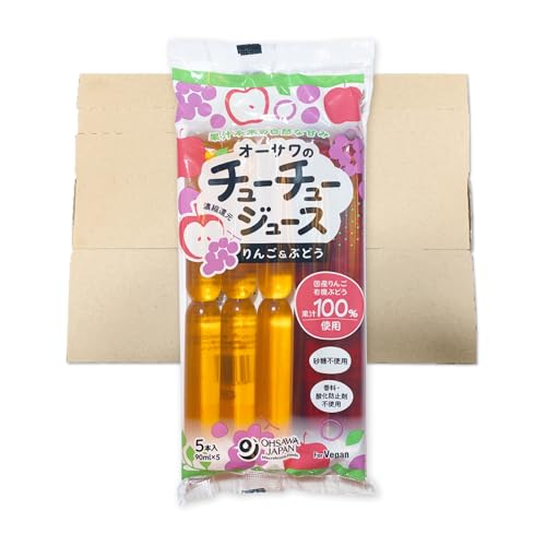 オーサワジャパン チューチュージュース りんご&ぶどう 5本入り PSJBOX 果汁100% 無添加 オーサワ