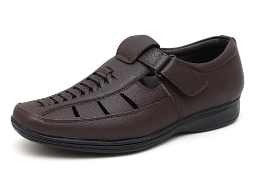 Image of Faux Leather Sandals for Men | Closed Fisherman Sandal