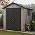 Outdoor 7.5x7 Ft Resin Tool Shed with Skylight Built-in Ventilation, & Lockable Double Doors, Perfect to Patio Furniture, Garden Tools Bike Accessories, Beach Chairs and Push Lawn Mower,Grey