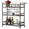 Amazon.com - LORMITER Black Metal Bar Carts with 3 Tier Glass Shelves ...