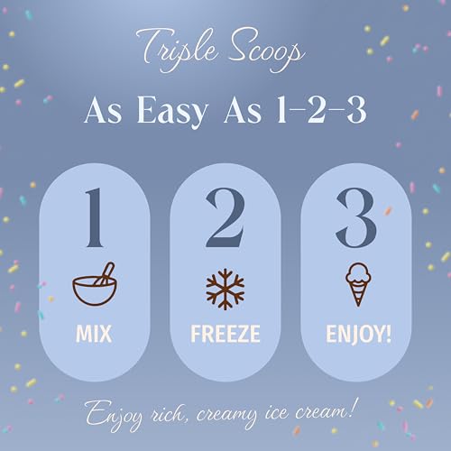 Triple Scoop - Premium Birthday Cake Ice Cream Mix For Ice Cream Maker. Simple, Easy, Delicious. From Gourmet Mix To Maker in 5 Minutes, Makes 2 Creamy Quarts, Made in USA (1 Pack, Birthday Cake)