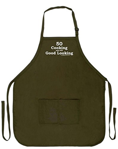 50Th Birthday 50 Cooking Still Good Looking 2 Pocket Apron Military Olive Green #TOP28