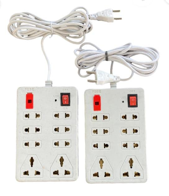 MLU Extension Board 2 Mini (8+1) Universal Multi Plug Point with Safety Fuse and LED Indicator, White-image-36