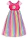 Barbie Girl's Rainbow Dress Up Fantasy Gown Nightgown Pajamas (4, Pink/Multi)