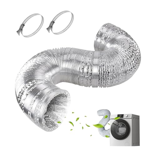 ZIGefofo Ø 150 mm Tubo Flexible de Salida de Aire 3 m Tubo Aire Flexible di Aluminio para Extractor de Aire Climatización Secadora Conducto de Aire de Ventilación Sistemas con 2 Abrazaderas