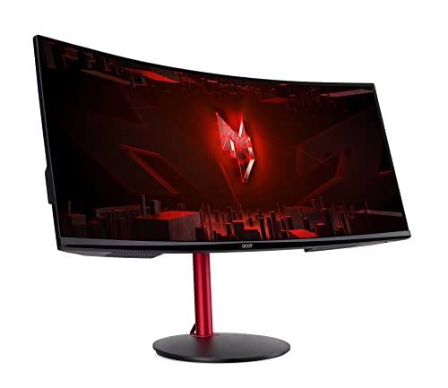 Acer Nitro XZ342CUPbmiiphfx, Monitor Gaming PC 34", Monitor Curvo WQHD, 165 Hz, 1 ms (VBR), 21:9, FreeSync Premium, HDMI 2.0, DP 1.4, ZeroFrame, Regolazione in altezza, Speaker, Cavo HDMI Incluso - Immagine 1