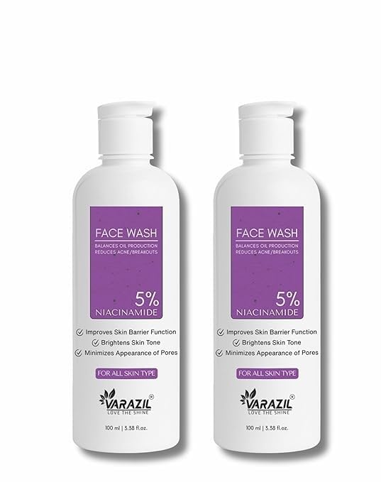 Varazil Niacinamide 5% Brightening Face Wash | Deep Cleansing Formula for Oil Control, Acne Reduction & Pore Minimizing | Suitable for Oily, Dry, Sensitive & Combination Skin | Hydrating Daily Cleanser | 100ml (2)