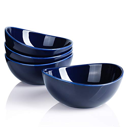 Sweese 102.403 Porcelain Bowls - 18 Ounce For Cereal, Salad, Dessert - Set Of 4, Navy #TOP27