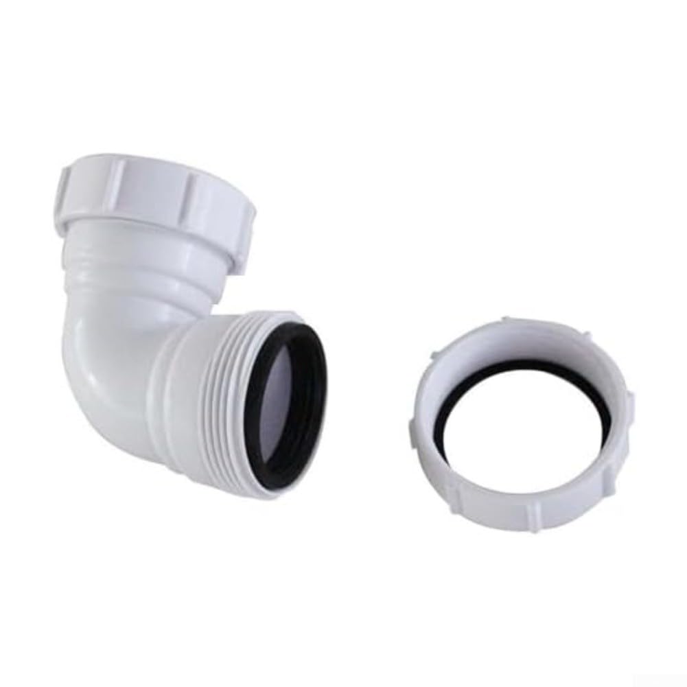 Adaptador de tubería de PVC de 40 mm, codo de 90 grados, accesorio de tubería de residuos para bañera, fregadero de cocina y conexión de drenaje de bandeja de ducha, conector de fontanería blanco