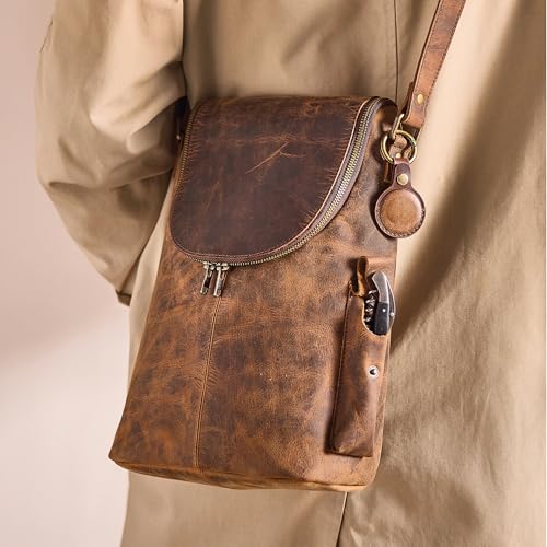 Bolso crossbody de cuero para 2 botellas Wine Enthusiast miniatura 5