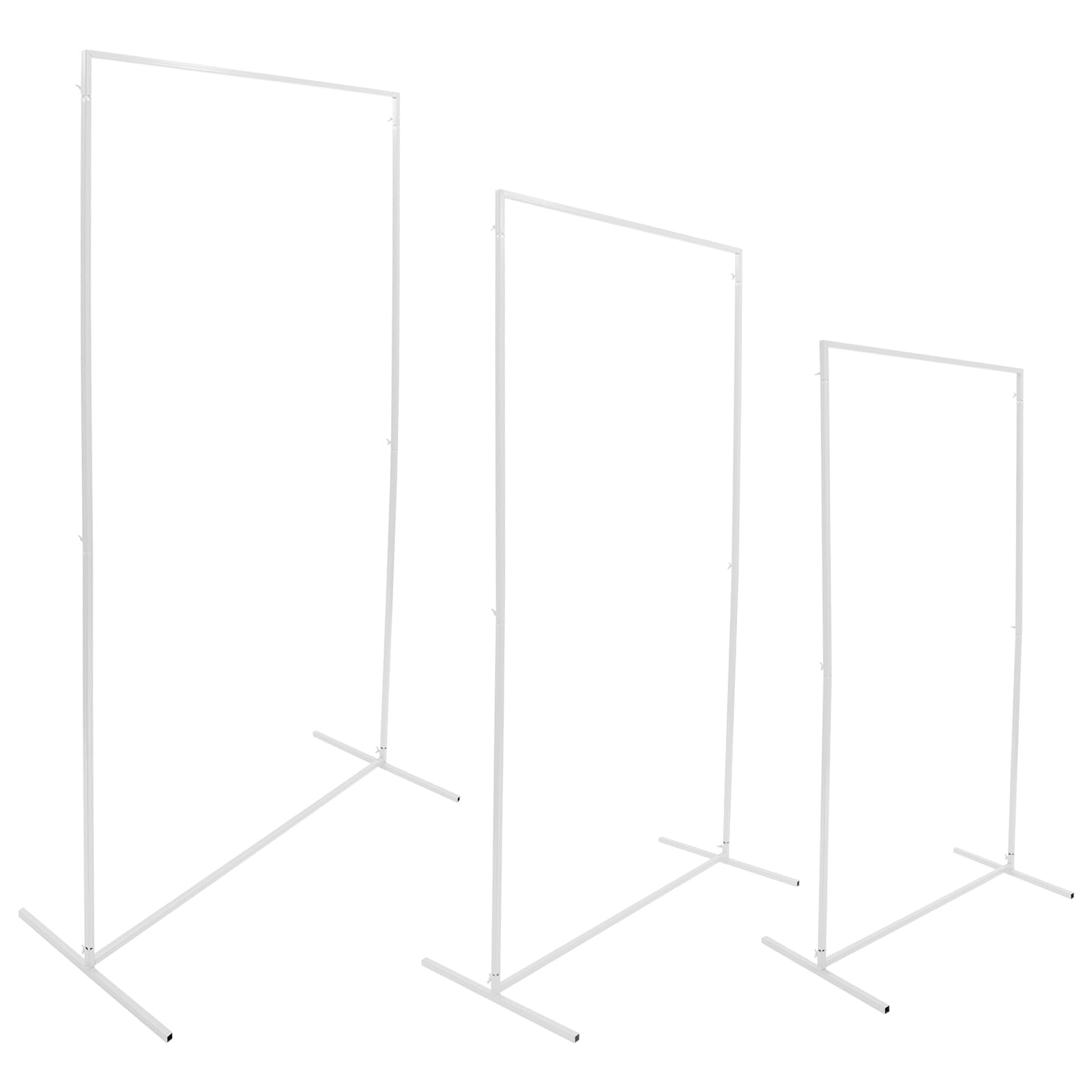 Hochzeitsbogen Gestell Traubogen Bogenständer 3er-Set Metallbogen 0.8x1.6m + 0.95x1.9m + 1.1x2.2m (Weiß)