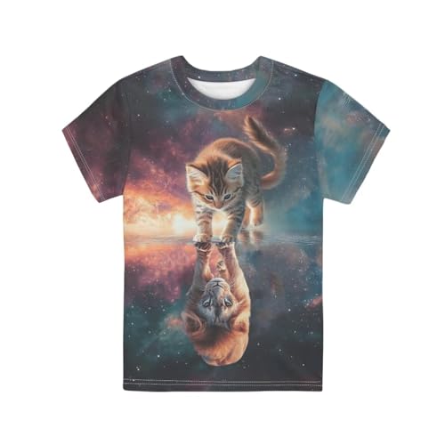 Image of WELLFLYHOM Kids Tshirts Girls Boys Short Sleeve Crewneck Tees Shirts Casual Sport Pullover Tops Size 3-16 Years