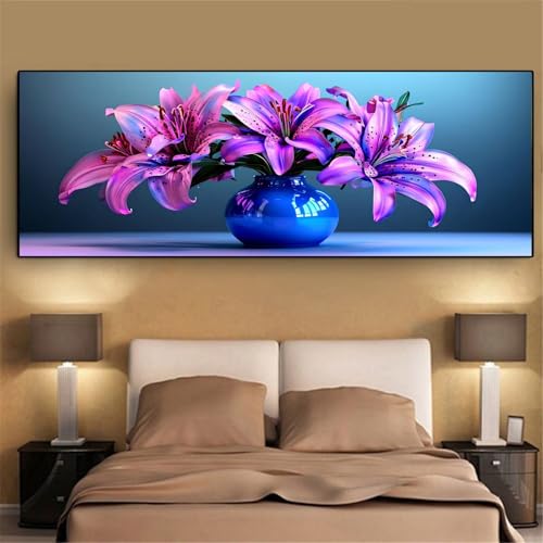 Diamond painting fleur et paysage grand format 70x200cm pour adultes - 2