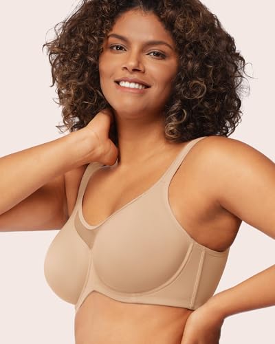 Image of HSIA Minimizer Bras for Women Plus Size, Full Coverage Coolcomfort T Shirt Unlined Bra with Underwire for Heavy Breast
