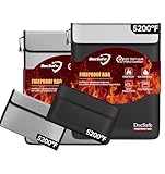 DocSafe Feuerfeste Dokumententasche Doppelpack (Schwarz + Silber), Inkl. 2 Mini Geldtasche, Feuerfest Wasserdichte A4 Aktentasche für Heim & Büro, Sichere Aufbewahrung für Reisepass und Dokumente