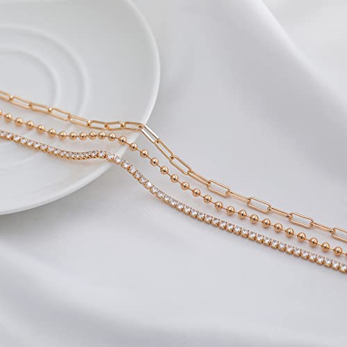 Kelaien Ankle Bracelets For Women 14K Gold Anklet For Women Waterproof Layered Cuban Link Pearl Tennis Anklet For Teen Dainty Heart Beaded Chain Anklets Set Summer Beach Foot Chain Jewelry Gift #TOP5