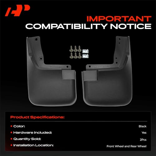 Image of A-Premium Mud Flaps Compatible with Honda CR-V 1997-2001, No Drilling Required Mud Guards with Hardware Accessories, Set of 2 Front Sides