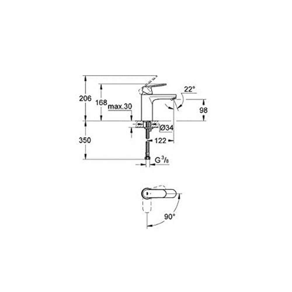 GROHE 2339800E Mitigeur lavabo Eurosmart Cosmopolitan