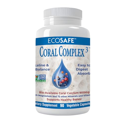 Coral Complex 3 - Coral Calcium 900 mg with Vitamin D3 1200 IU and Magnesium168 mg - 90 Vegetarian...