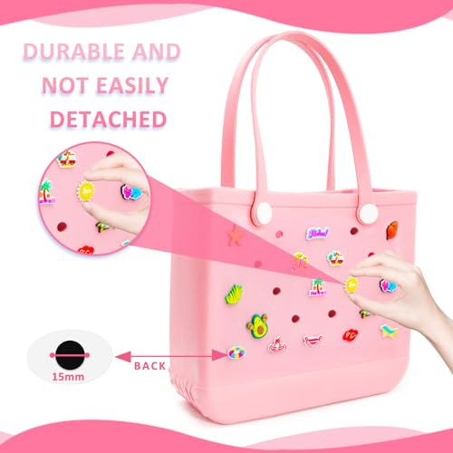 16 Pcs Accessories for Bogg Bag, Rubber Summer Decoration for Bogg Bag Charms, Compatible with Women Rubber Beach Bag Tote Handbag2