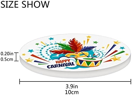 Mardi Gras Karnaval Emici İçecek Bardak Altlıkları Isıya Dayanıklı Bardak Altlıkları Ev Dekorasyonu Bardak Altlıkları, 1'li Set, 9,9 İnç - Görsel 4