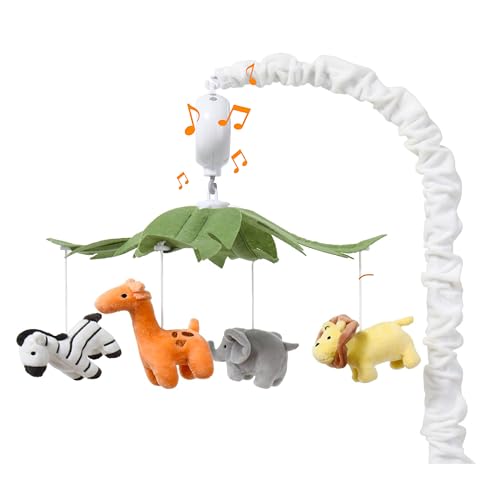 Image of Crib Mobile, Baby Mobile with 12 Lullabies, Musical Baby Crib Mobile for Boys or Girls, Safari Animals Crib Toys Hanging, Safari Nursery Decor