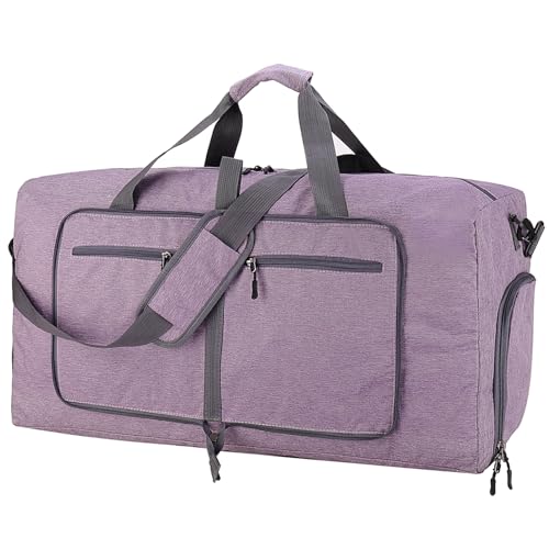 ehsbuy 60L Foldable Travel Duffle Bags for Men Women Large Holdall Waterproof Overnight Weekend Bags for Gym Luggage