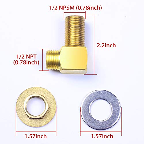 Jzbrain Installation Kit For Wall Mount Faucet Backsplash Mounted 90 Degree Elbow Adapter Set For Faucets Mounting Stainless Steel Commercial Kitchen Prep & Utility Sink #TOP2