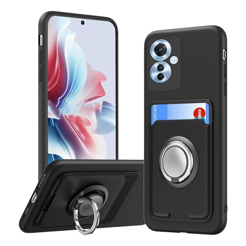 対応 OPPO Reno11 A ケース カード収納 リング付き オッポ リノ11 A スマホケース リング スタンド付き シリコン スタンド機能 マット質感 滑り止め 指紋防止 K