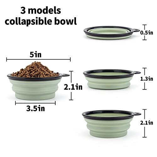 2 Stück Faltbare Reisenäpfe,Haustier Hundenapf mit Deckel und Haken Tragbare Silikon Trinkschale für Katzen,Hunde Reise Wanderungen and Camping (Blau und Rosa, klein)