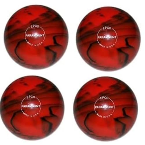 Bowlerstore Products EPCO Candlepin Bowling Balls - Marbleized Glow -Red & Black (4 1/2 inch- 2lbs. 6oz.) 4 Balls