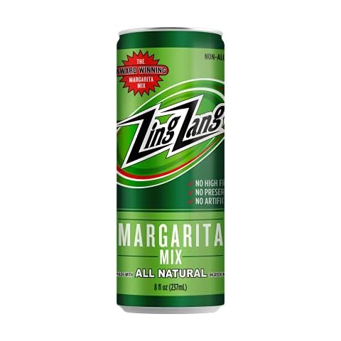 Zing Zang Margarita Mix, Made With All Natural 3 Citrus Fruit Juice Blend, Non Alcoholic Cocktail Mixers, 8 Ounce Cans (Pack of 24) Cover
