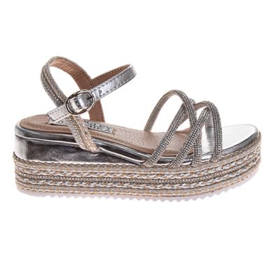 Badgley Mischka Girls' Metallic and Raffia Sandals3