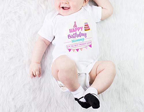 G-Amber Happy Birthday Daddy Mommy Baby Boys Girls Romper Bodysuit Infant Funny Letter Jumpsuit Outfit 0-24Months2