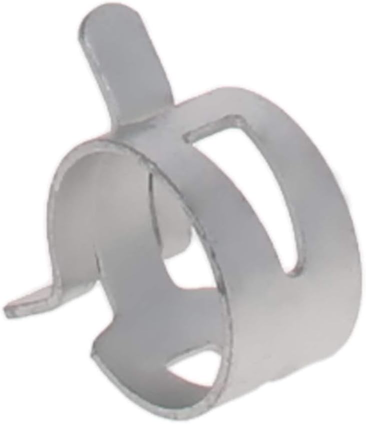 Bettomshin 0.75" ID Constant Tension Band Hose Clamps 19mm Spring Band Type Hose Manganese Steel Clamp Clips Clamp for Fuel Line Silicone Hose Tube White Tone 30Pcs