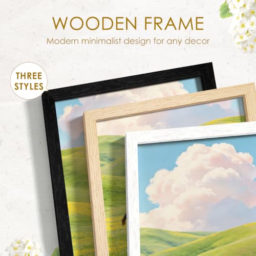 Image of 4x6 Picture Frame Set of 2, Solid Wood Frames, Black Woodgrain