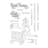 Retail Therapy Treat Yourself You Deserve it Girl Shopping Stempel für Kartenherstellung, Scrapbooking, Papierhandwerk, Prägung, Schablone, Album, Dekoration, Schablone, DIY