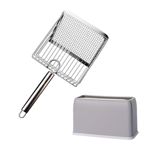 DUSTNIX Cat Litter Scoop, Metal Scooper, Deep Shovel, Ergonomic Handle,