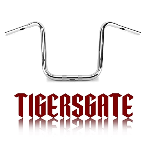 TIGERSGATE 16  Rise Chrome Ape Hangers Bar 1.25  Clamp Area Diameter Steel Handlebar Compatible with Harley 06-Up DYNA FXDWG&08-13 DYNA FXDF&06-13 SOFTAIL FLSTF B&FXSBSE 14-later Road King
