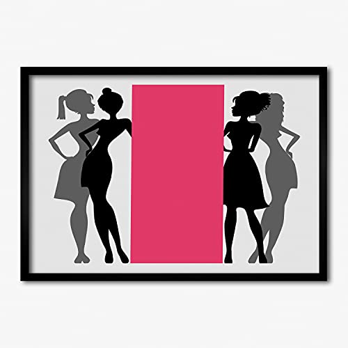 Cadre en bois moderne Tulup 70x50 cm avec affiche de peinture de sylwetki de femmes