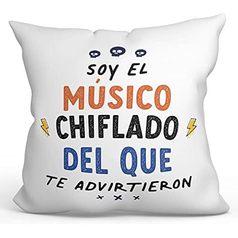 MUGFFINS Cojín 40x40 cm para MÚSICO Hombre Relleno Incluído Cover